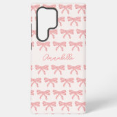 Rosa und rot gestreifte Bogen Coquette Samsung Galaxy Hülle (Rückseite)