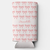 Rosa und rot gestreifte Bogen Coquette Selters Dosenkühler (Rückseite)