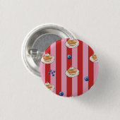 Rosa und rot gestreifte Karte mit Kuchenmuster Button (Vorne & Hinten)