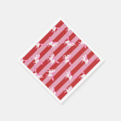 Rosa und rot gestreifter Einhorn Serviette (Ecke)