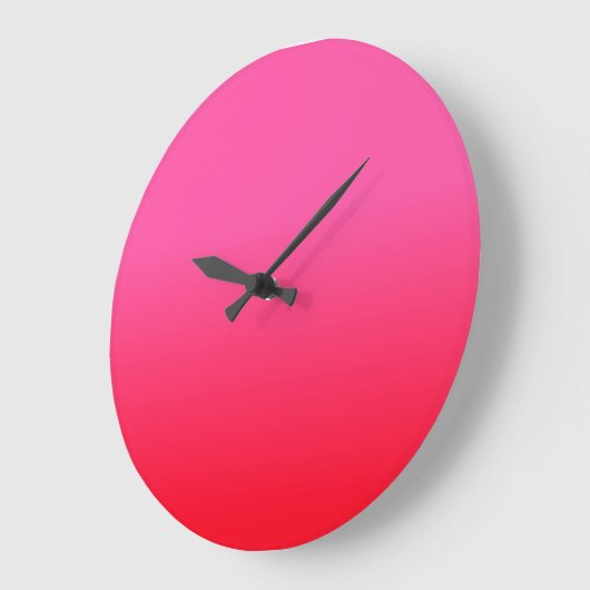 Rosa und Rot Große Wanduhr (Winkel)