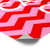 Rosa und Rot halten Ruhe und treiben beim Drucken. Poster (Ecke)