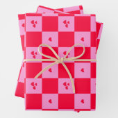 Rosa und rot im Herzen Geschenkpapier Set (Beispiel)