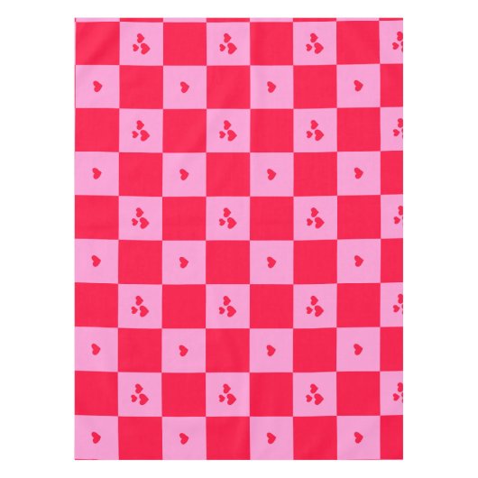 Rosa und rot im Herzen Tischdecke (Vorderseite)