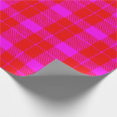 Rosa und Rot Kariert Geschenkpapier (Ecke)