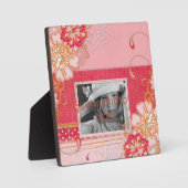 Rosa und Rot Kleines Foto Plaque mit Easel Fotoplatte (Vorderseite)