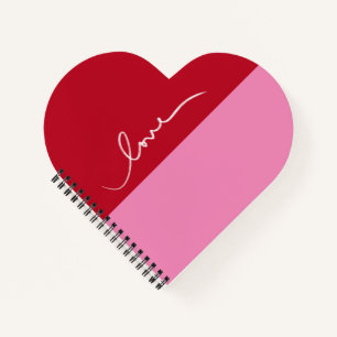 Rosa und Rot "Liebe Herz-Spiral-Notebook Notizblock