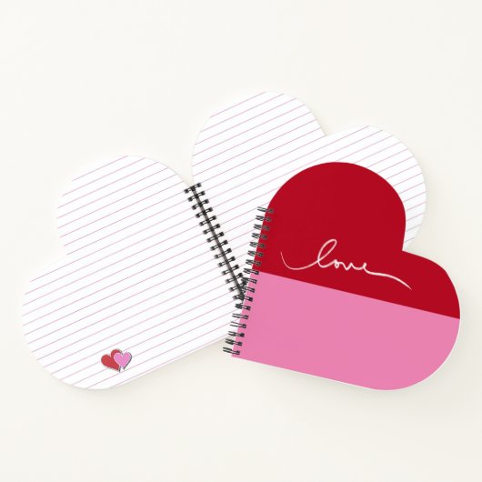 Rosa und Rot "Liebe Herz-Spiral-Notebook Notizblock (Innenseite)