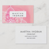 Rosa und rot Mandala Balance Design Visitenkarte (Vorne/Hinten)