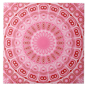Rosa und Rot Mandala Kaleidoskop Medallion Blume Fliese