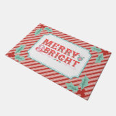 Rosa und Rot Merry & Bright Holiday Door Mat Fußmatte (Schrägansicht)