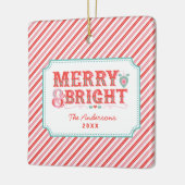 Rosa und Rot | Merry & Bright Keramikornament (Links)
