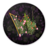 Rosa und Rot-Mohnblume Keramikknauf (Vorderseite)