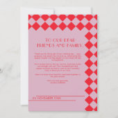 Rosa und Rot Retro Fett Liebe & Dank Hochzeit Dankeskarte (Vorderseite)