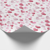 Rosa und Rot Romantischer Glitzer Hörpapier Geschenkpapier (Ecke)