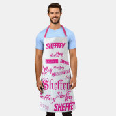 Rosa und Rot Schürze (Getragen)