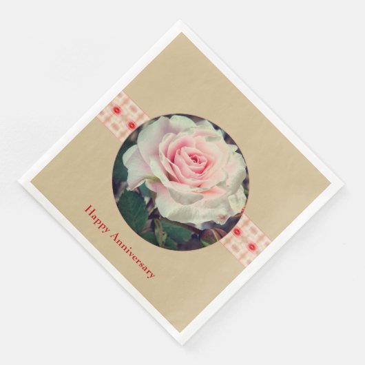 Rosa und Rot Serviette (Ecke)