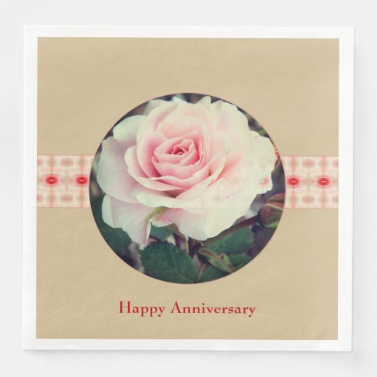 Rosa und Rot Serviette (Vorderseite)