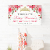 Rosa und rot Sommer Blume Geburtstag Banner (Insitu)
