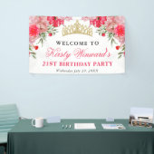Rosa und rot Sommer Blume Geburtstag Banner (Messeveranstaltung)