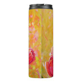 Rosa und Rot-Tulip-Anordnung Thermosbecher (Rückseite)