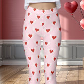 Rosa und Rot-Valentinstag-Flügeldrachenmuster Leggings