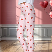 Rosa und Rot-Valentinstag-Flügeldrachenmuster Leggings