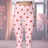 Rosa und Rot-Valentinstag-Flügeldrachenmuster Leggings