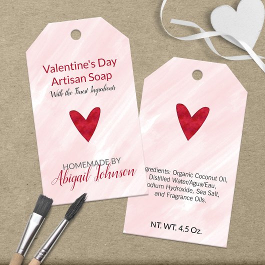 Rosa und Rot 💖 Valentinstag Seife Geschenkanhänger