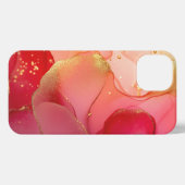 Rosa und rote Alkoholkunst Girl Gold iPhone Hülle (Rückseite (Horizontal))
