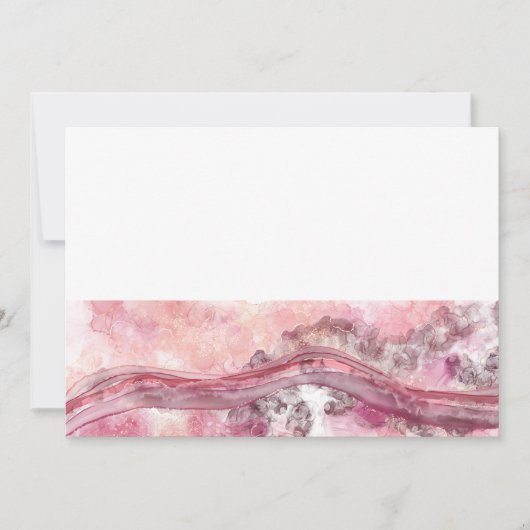 Rosa und rote Alkoholtinte Feiertagskarte (Vorderseite)