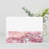 Rosa und rote Alkoholtinte Feiertagskarte (Stehend Vorderseite)