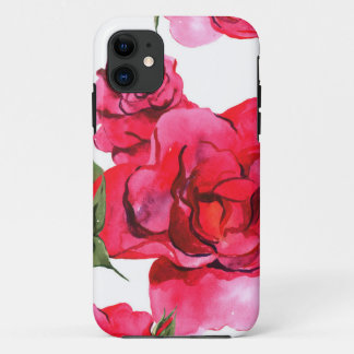 Rosa und rote Aquarellfarben auf White Case Mate i