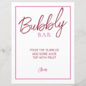 Rosa und Rote Blubbly Bar Sign (Vorderseite)