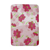 Rosa und rote Blume - Blumen Badematte (Vorderseite Vertikal)