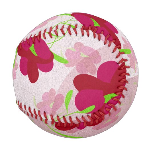 Rosa und rote Blume - Blumen Baseball (Vorne Rechts)