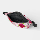 Rosa und rote Blume - Blumen Bauchtasche (Offen)