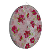 Rosa und rote Blume - Blumen Dartscheibe (Vorderseite Links)