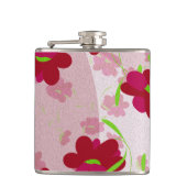 Rosa und rote Blume - Blumen Flachmann (Vorderseite)