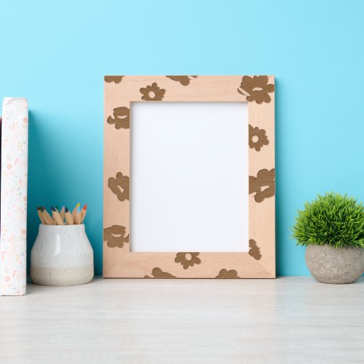 Rosa und rote Blume - Blumen Geätzte Rahmen (Vorderseite)