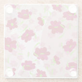 Rosa und rote Blume - Blumen Glasuntersetzer (Rückseite)