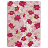 Rosa und rote Blume - Blumen Klemmbrett (Rückseite)