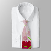 Rosa und rote Blume - Blumen Krawatte (Gebunden)