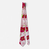 Rosa und rote Blume - Blumen Krawatte (Vorderseite)