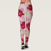 Rosa und rote Blume - Blumen Leggings (Rückseite)