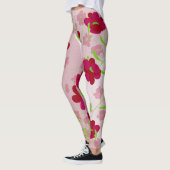 Rosa und rote Blume - Blumen Leggings (Links)