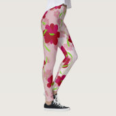 Rosa und rote Blume - Blumen Leggings (Rechts)