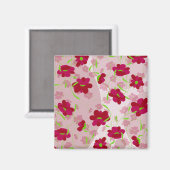 Rosa und rote Blume - Blumen Magnet (Vorderseite/Rückseite)