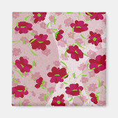 Rosa und rote Blume - Blumen Magnet (Vorne)