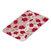 Rosa und rote Blume - Blumen Magnet (Linke Seite)